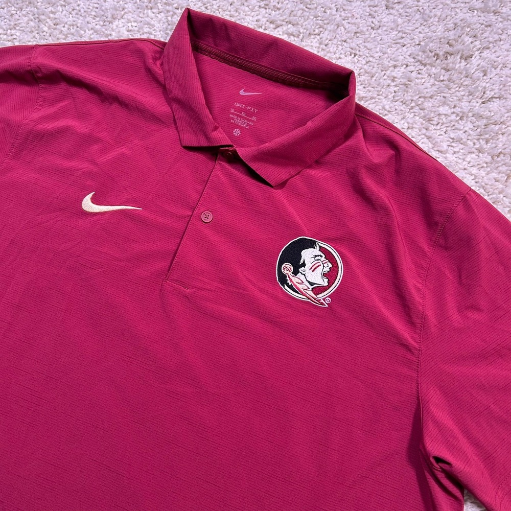 Nike Polo XL Garnet Florida State Seminoles FSU Dri-FIT Golf Shirt 02F8-69X